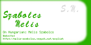 szabolcs melis business card